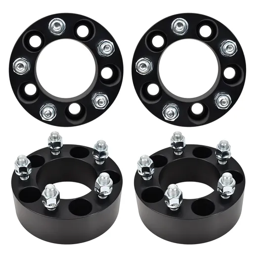 [227-WP310A*4] 5x4.5 Wheel Spacers 2 inch 82.50mm Hub Bore 1/2"x20 Studs For Ford Mustang Edge Ranger Explorer Black 4pcs