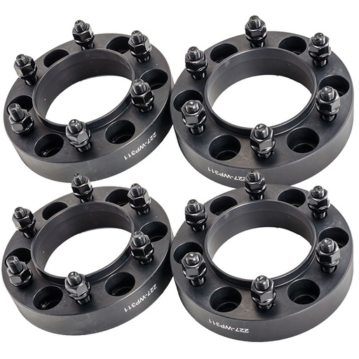 [227-WP311*4] 6x139.7 Wheel Spacers 1.25 inch Hubcentric 6x5.5 106mm Hub Bore M12x1.5 Studs For Toyota Tundra 4Runner Tacoma Black 4pcs