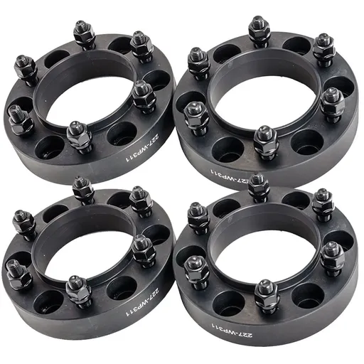 [227-WP311V*4] 6x5.5 Hubcentric Wheel Spacers 1.25 inch 6x139.7 106mm Hub Bore M12x1.5 Studs For Toyota Tundra 4Runner Tacoma Black 4pcs
