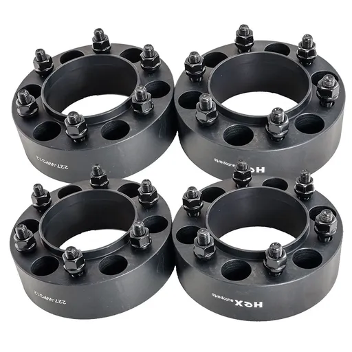 [227-WP312B*4] 6x5.5 Hub Centric Wheel Spacers 2 inch 6x139.7 106mm Hub Bore M12x1.5 Studs For Toyota Tundra 4Runner Tacoma Black 4pcs