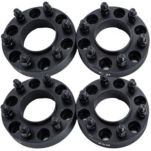[227-WP317*4] 6x135 Wheel Spacers 1.25 inch Hubcentric 87mm Hub Bore M14x2.0 Studs For Ford F150 Expedition Black 4pcs