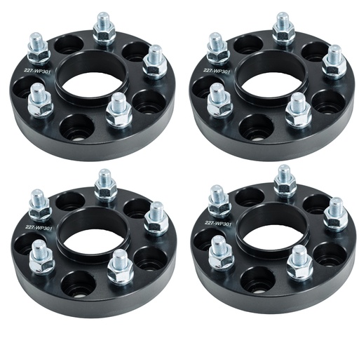 [WP06949*4] 5x4.5 Hub Centric Wheel Spacers 20mm 64.1mm Hub Bore M12x1.5 Studs For Honda Civic CRV Accord TLX Black 4pcs