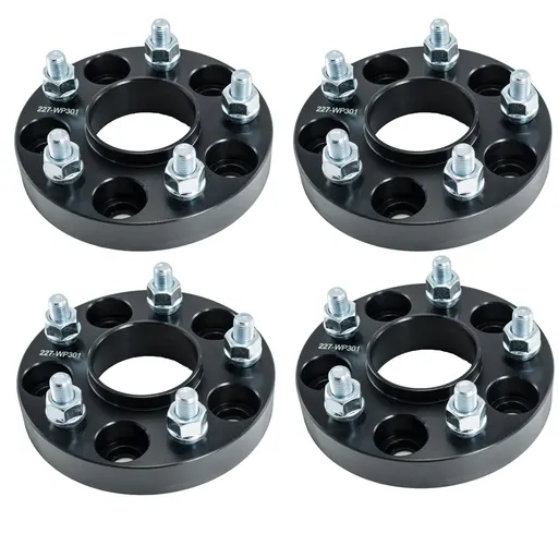 [WP06949*4] 5x4.5 Hub Centric Wheel Spacers 20mm 64.1mm Hub Bore M12x1.5 Studs For Honda Civic CRV Accord TLX Black 4pcs