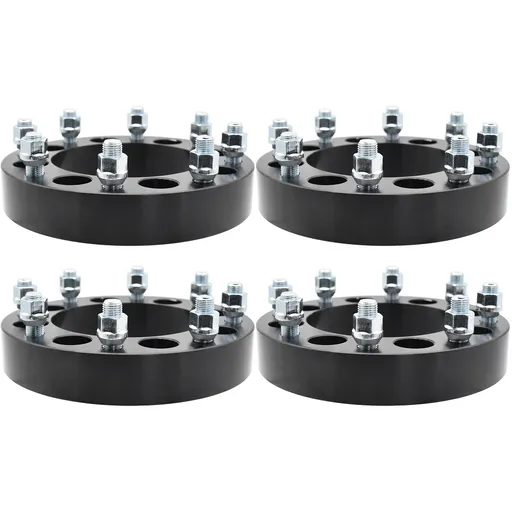 [WP06951B*4] 8x6.5 to 8x180 Wheel Adapters 1.5 inch 130mm Hub Bore M14x1.5 Studs For Chevy Silverado 2500HD 3500HD 4pcs