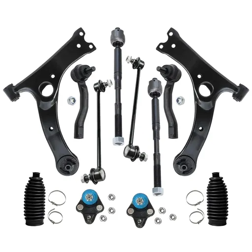 [SS21072] 12pcs Front Control Arm Ball Joint Sway Bar Tie Rod Suspension Kit Replacement For 2003-2008 Toyota Corolla All Models
