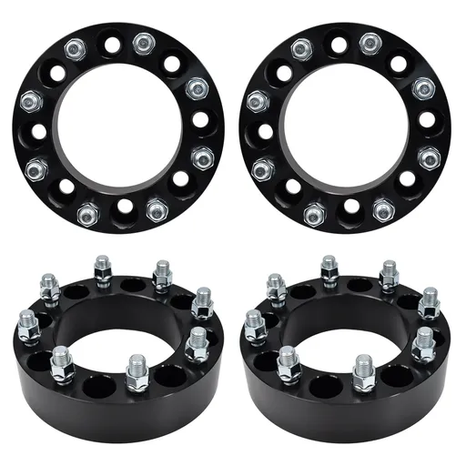 [WP22362B*4] 8x6.5 to 8x170 Wheel Adapters 2 inch 126.15mm Hub Bore 14x1.5 Studs For Chevy GMC Ram Hummer 4pcs