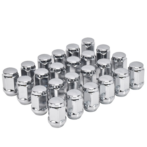 [LN21964] 7/16x20 Chrome Bulge Acorn Lug Nuts For Chevy GMC Blazer K10 K5 V1500 24pcs