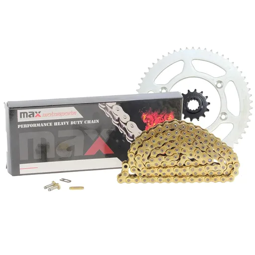 [203-SP090-N428-134-GD] Gold Drive Chain And Sprocket Set For 2003-2024 Suzuki DRZ125L 2003-2006 Kawasaki KLX125L