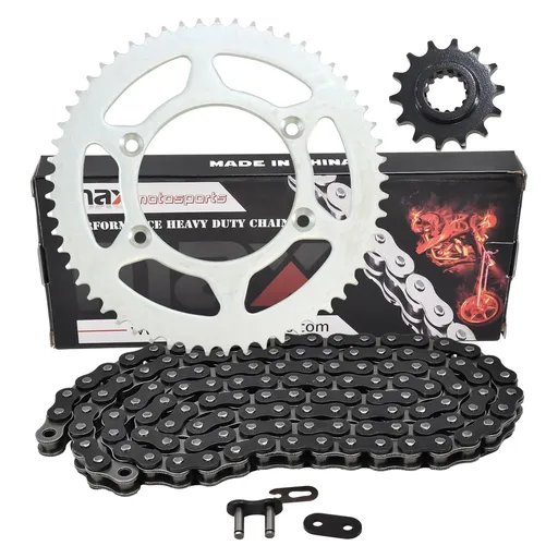[203-SP090-N428-134-BK] Black Drive Chain And Sprocket Set For 2003-2024 Suzuki DRZ125L 2003-2006 Kawasaki KLX125L