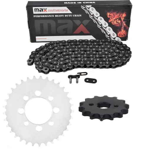 [SP09127-N420-86-BK] Black Drive Chain And Sprocket Set For Kawasaki KLX 110 2002-2009
