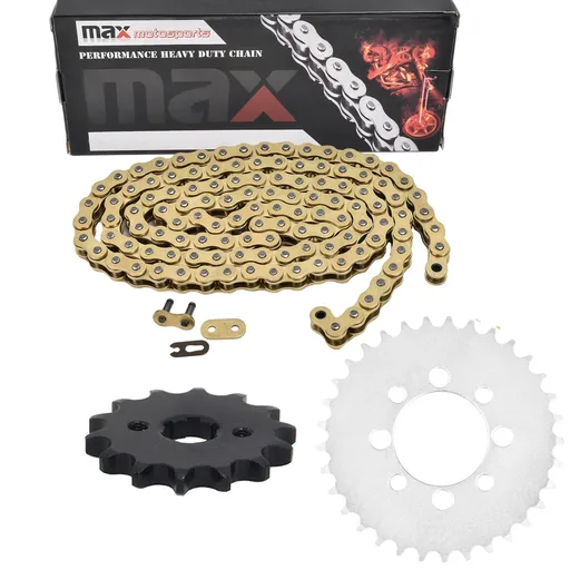 [SP09127-CH-N420-86-GD] Gold Drive Chain And Sprocket Set For Kawasaki KLX 110 2002-2009