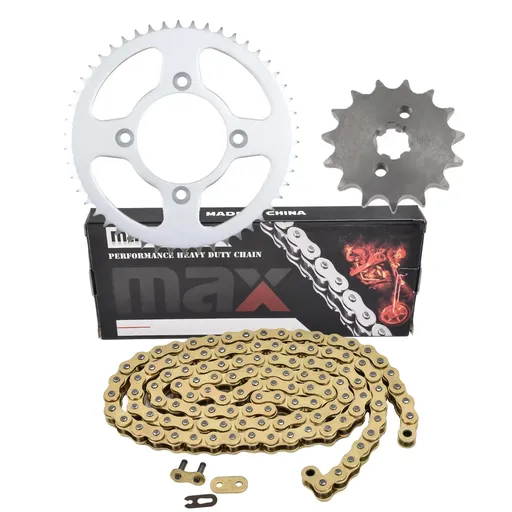 [SP23701-CH-N428-118-GD] Gold Drive Chain And Sprocket Set For Honda XR100R CRF100F 2004-2013 XR100R 1985-2003