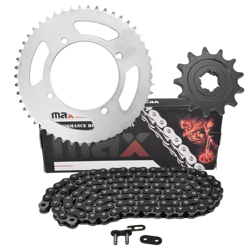 [SP23697-203-N428-122-BK] Black Drive Chain And Sprocket Set For Kawasaki KLX140 2008-2024 KLX140R 2025