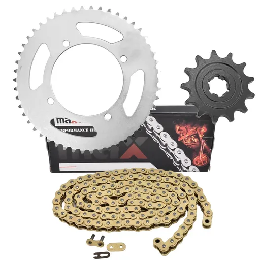 [SP23697-CH-N428-122-GD] Gold Drive Chain And Sprocket Set For Kawasaki KLX140 2008-2024 KLX140R 2025