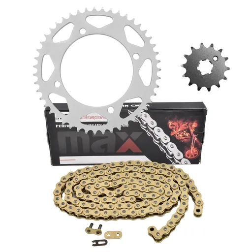 [SP23696-CH-N420-110-GD] Gold Drive Chain And Sprocket Set For Kawasaki KX65 2002-2025
