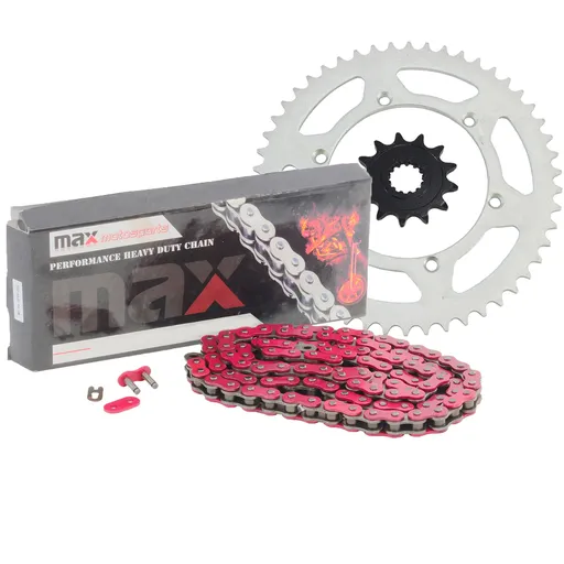 [203-SP099-N520-114-RD] Red Drive Chain And Sprocket Set For 2006-2018 Kawasaki KX450F KLX450R