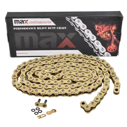 [203-X428-124-GD] Gold 428 X Ring Chain 124 Links Heavy Duty Motorcycle Gold Chain With Connecting Master Link