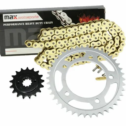 [203-SP027-N525-122-GD] 1998-2003 Honda Shadow Ace 750 VT750C Chain And Sprocket Set Gold