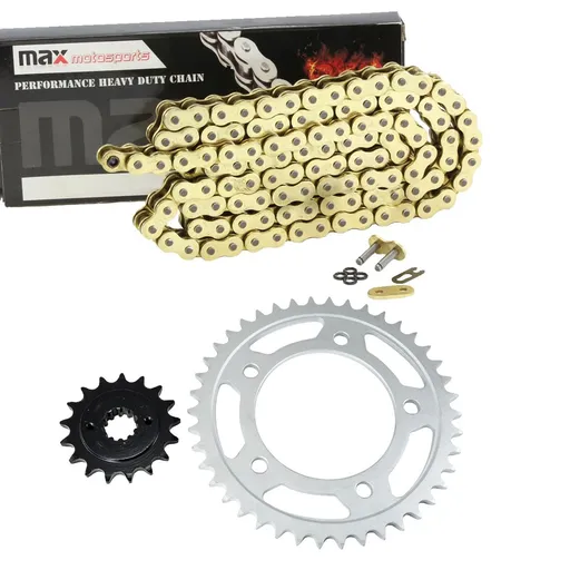 [203-SP029-N525-122-GD] 2001-2007 Honda Shadow Spirit 750 VT750DC Chain And Sprocket Set Gold