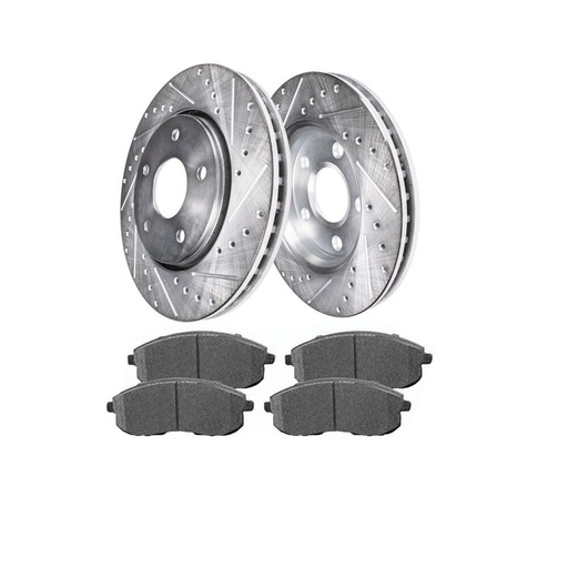 2005-2015 Chrysler 300 Front Drilled And Slotted Brake Rotors Included Ceramic Pads